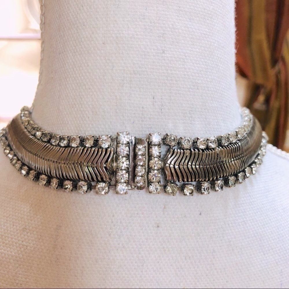 🌟Vintage Rhinestone Silver Necklace - Picture 6 of 12